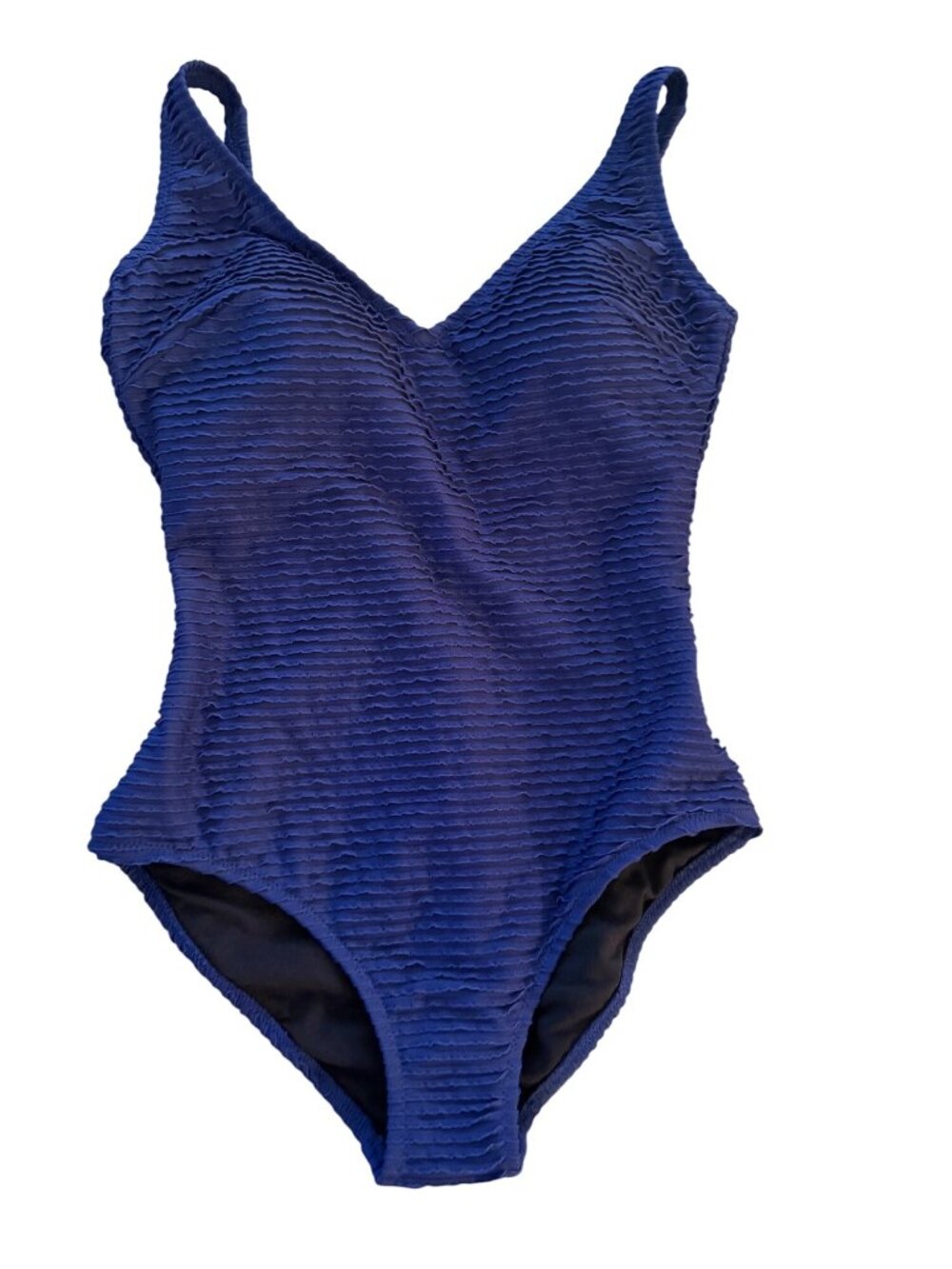 Gottex Womens Textured One Piece Swimsuit Size 12 Blue Deadstock Vintage New